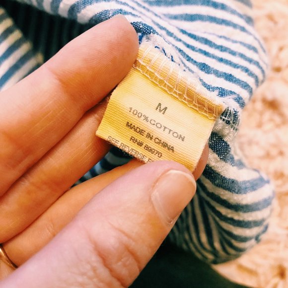 Love Notes Blue Striped Off-The-Shoulder Dress - Picture 8 of 9